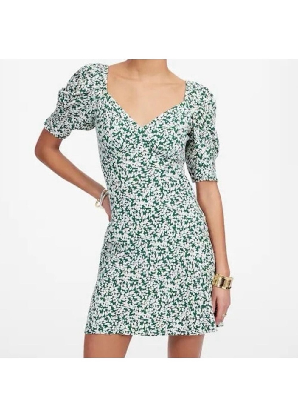 Madewell Floral Green Dress